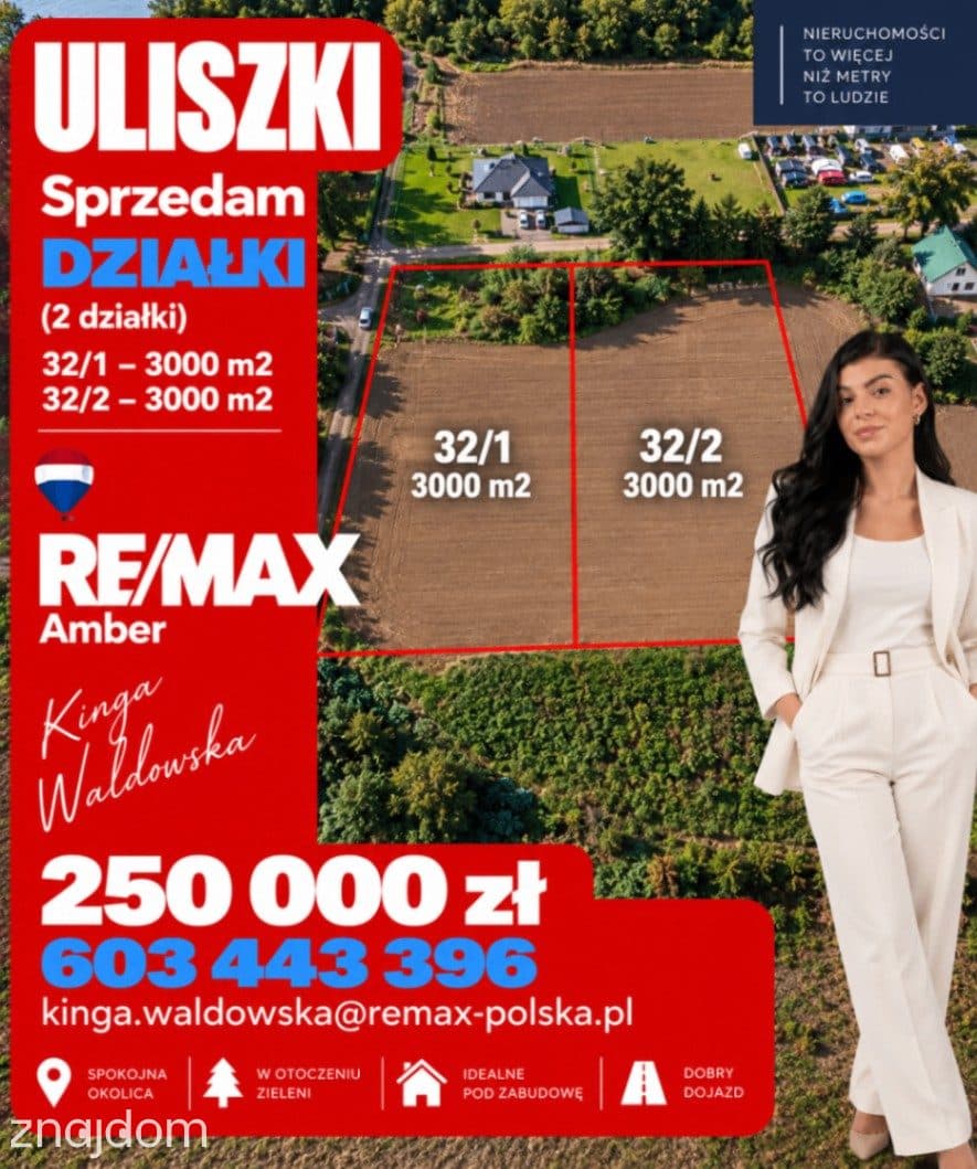 Dwie działki budowlane | 3000 m² | Uliszki | Blisko morza