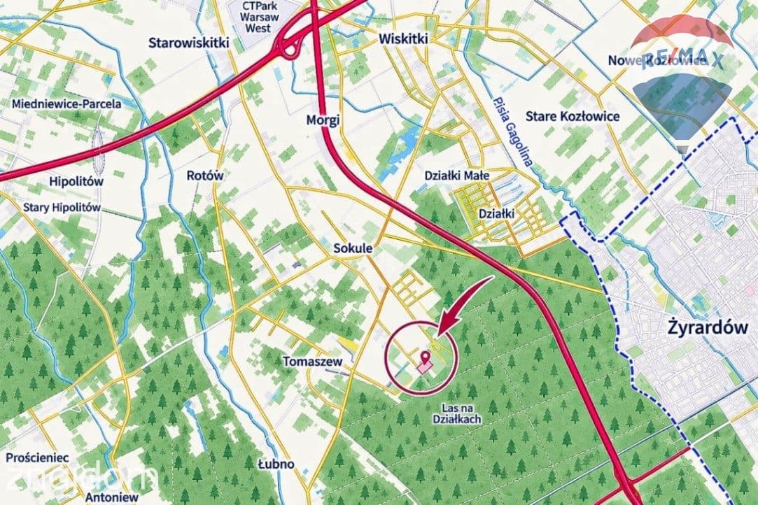 Siedlisko na skraju lasu | 3700 m² | Tomaszew, gm. Wiskitki - zdjęcie 8