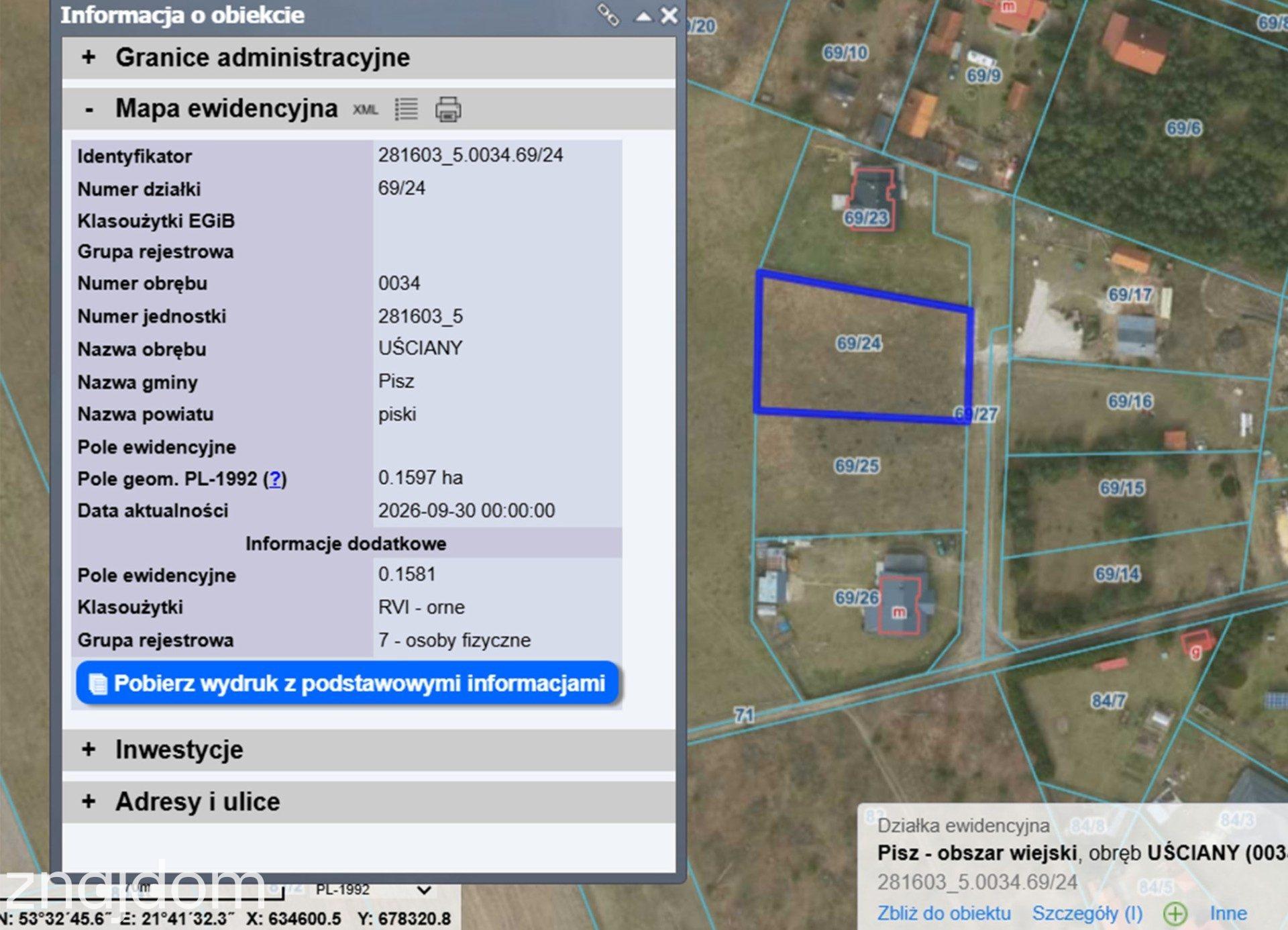 Działka 1 581 M² z MPZP Uściany, PISZ - zdjęcie 11