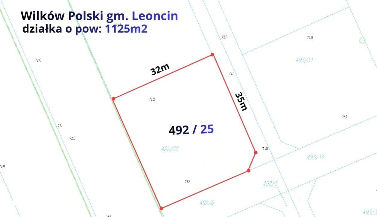Działa budowlana 1125m2, Wilków Polski