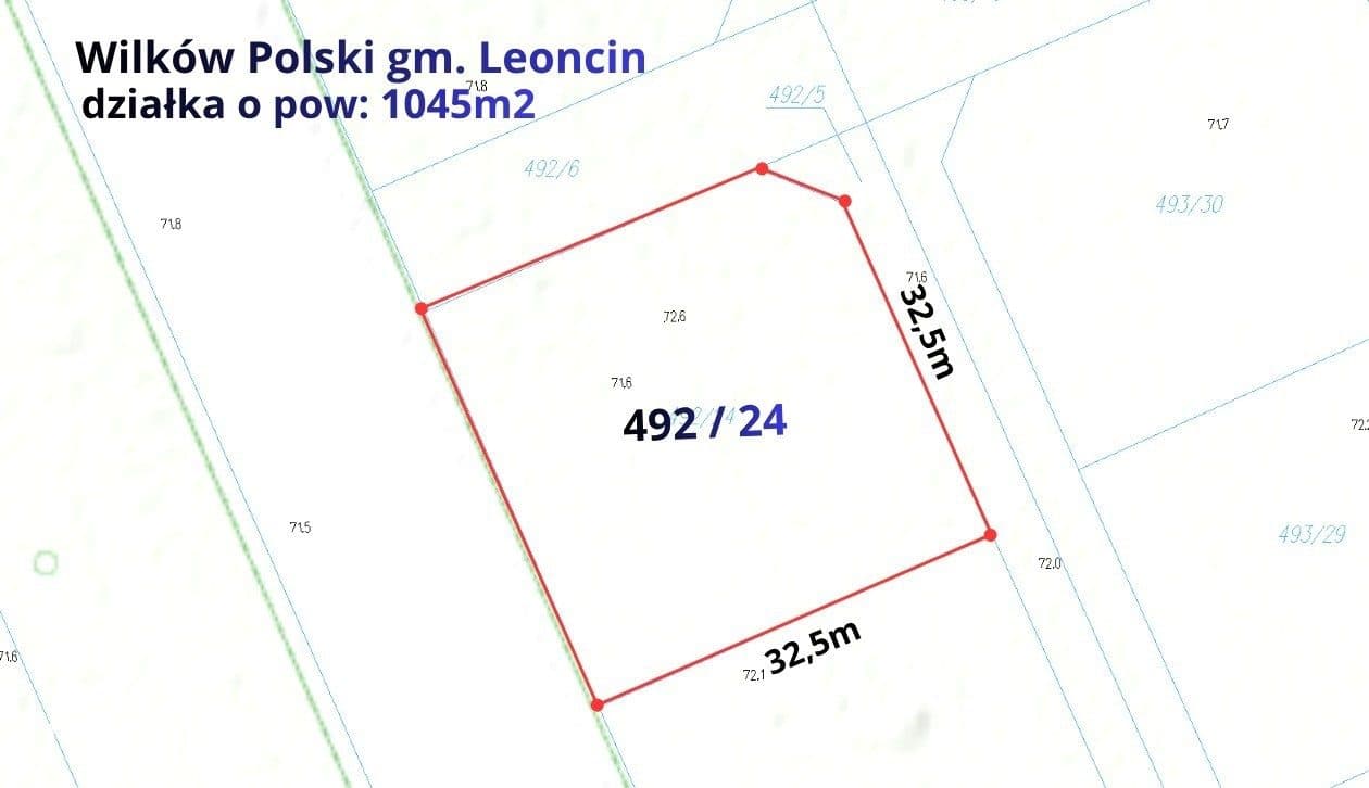 Działka budowlana 1045m2, Wilków Polski