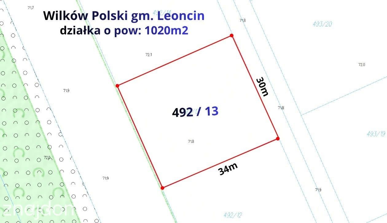 Działa budowlana 1020m2, Wilków Polski