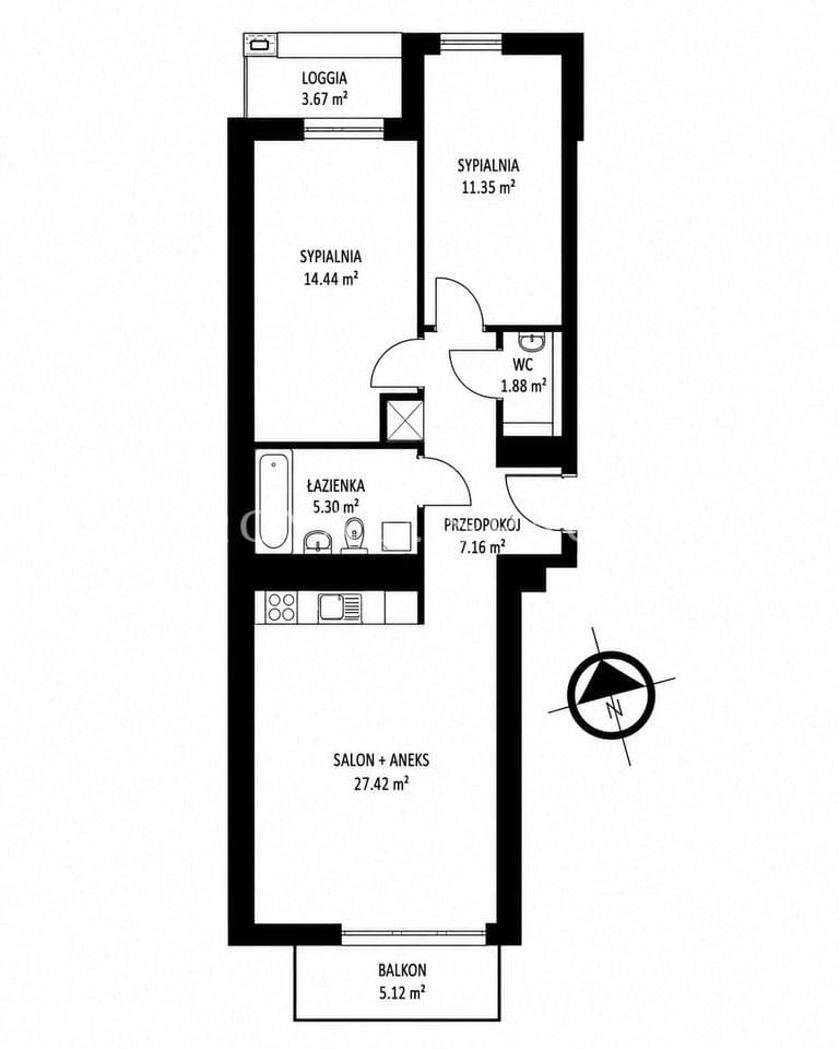 Stylowy apartament z 2 balkonami | MOCAK - zdjęcie 4