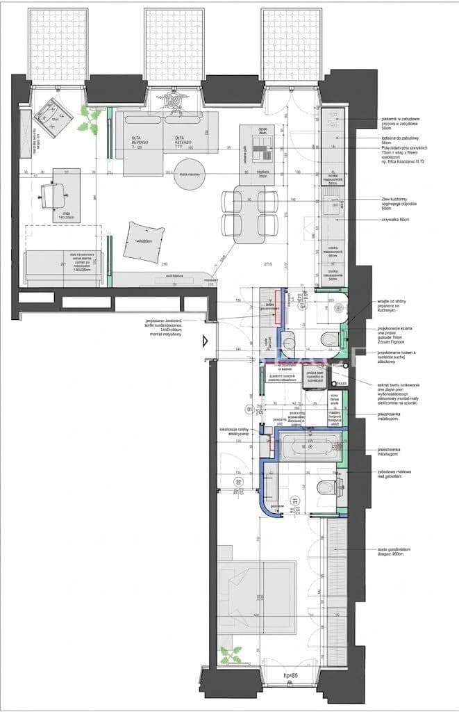 Apartament z 3-metrowymi sufitami | Młyny Mogilska - zdjęcie 20