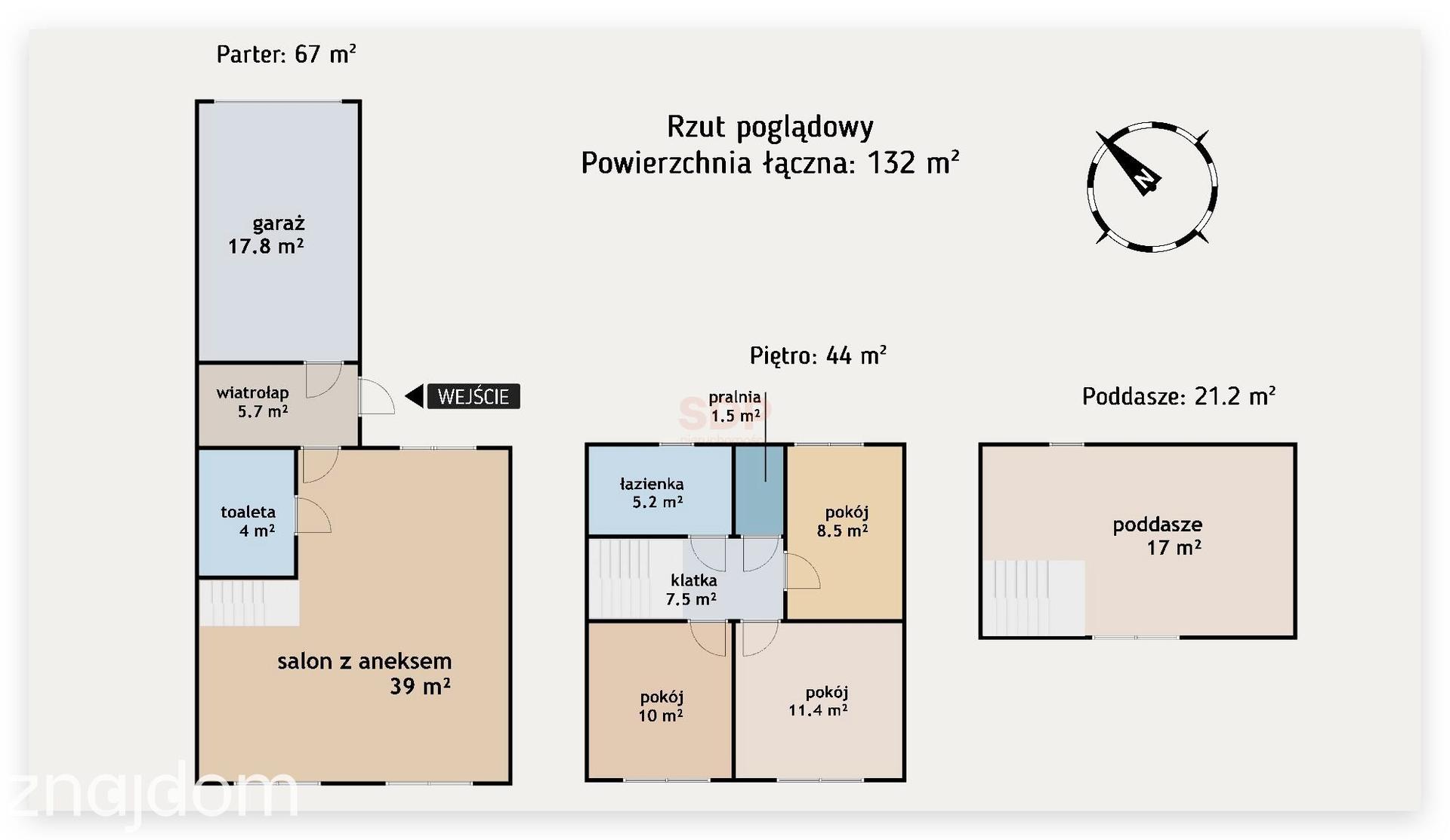 Dom w zabudowie szeregowej - 40m2 salonu - Garaż w bryle budynku - zdjęcie 7
