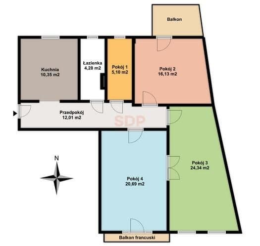 4 pokoje w odrestaurowanej kamienicy | 93 m2 | Huby - zdjęcie 11