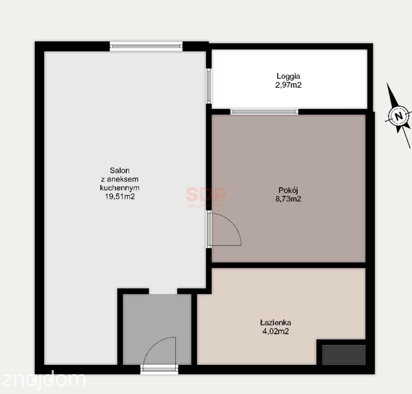 Centrum Miasta/2 pokoje/loggia/kompaktowe mieszkanie