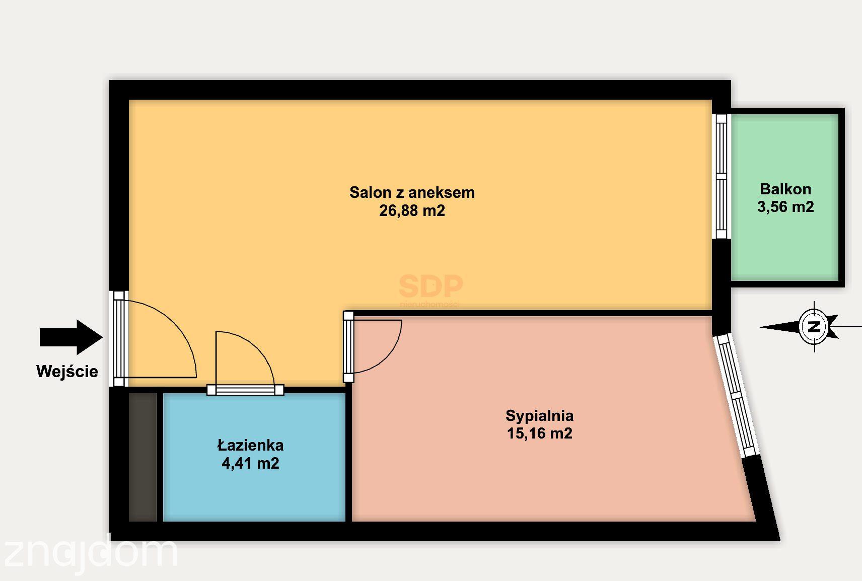Nowe 2 pokoje z balkonem | 45,46 m² | 1 piętro | Nowa inwestycja - zdjęcie 6