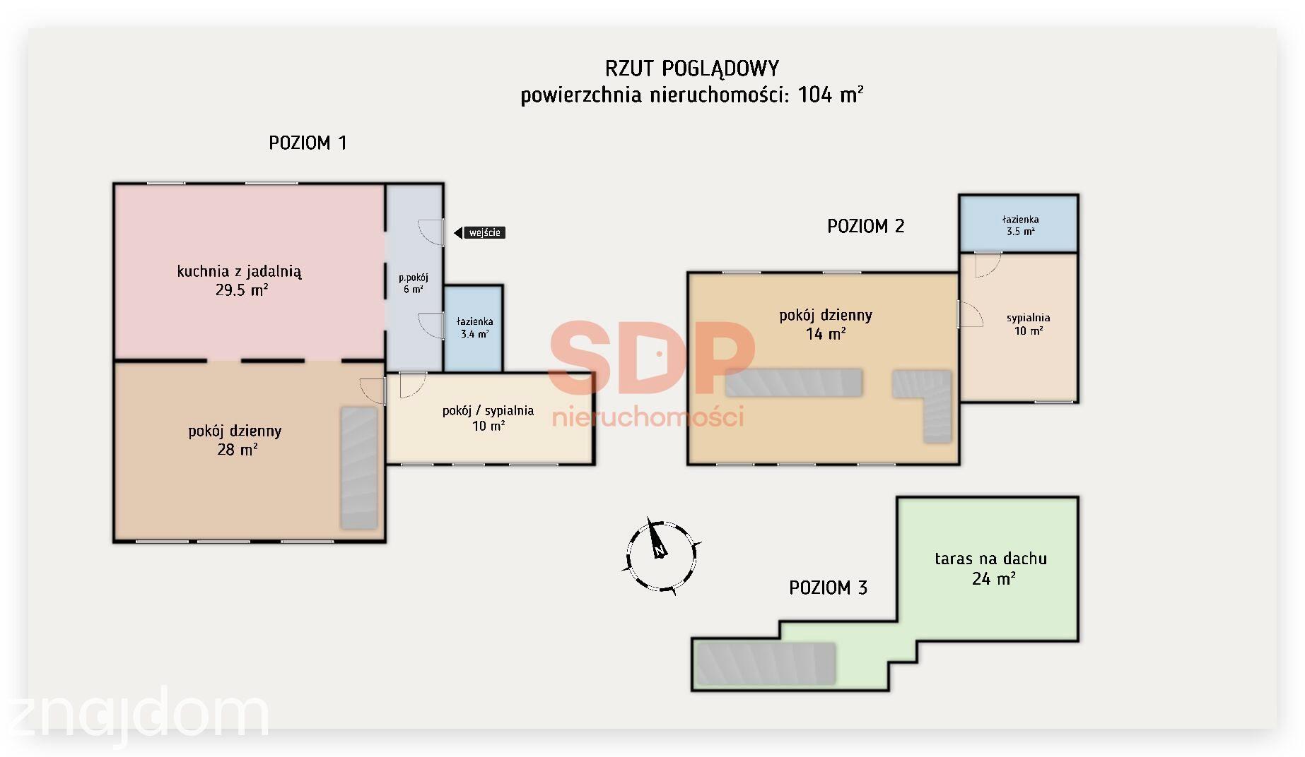 Apartament 3-poziomowy z prywatnym tarasem na dachu w centrum. - zdjęcie 8