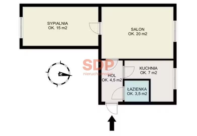 Oaza spokoju • cegła • dwustronne • 1p • Bliska Wola • 2pok • 49,73mkw