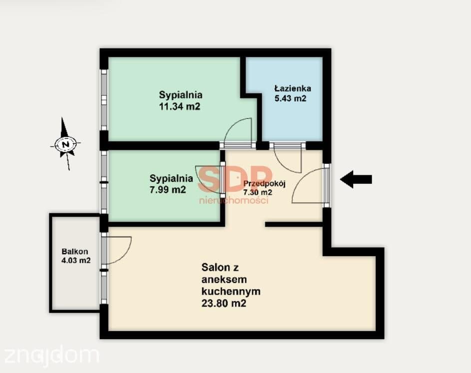 Stan deweloperski|3 pokoje|Balkon|Komunikacja miejska w sąsiedztwie| - zdjęcie 2