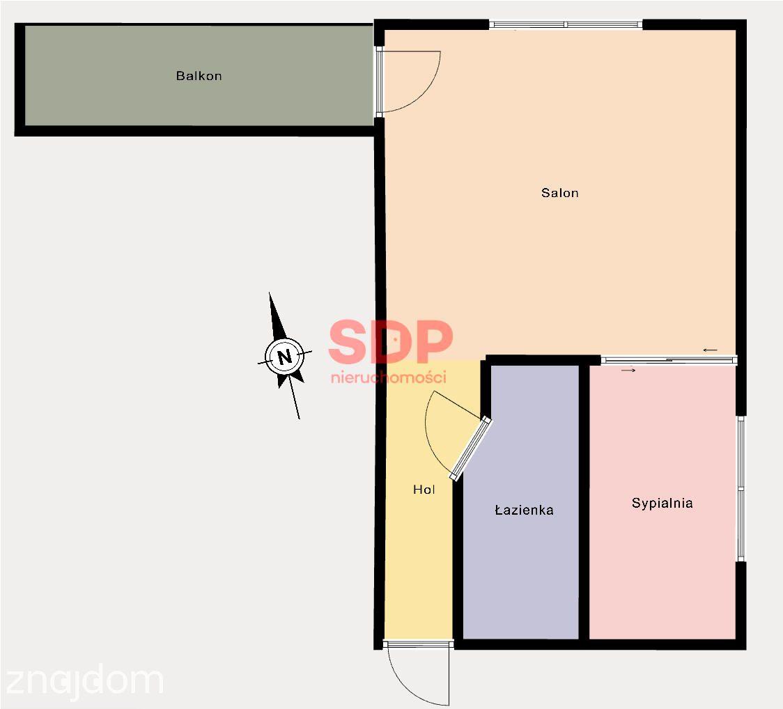 42 m2 | 2 pokoje | Aneks | Balkon loggia z widokiem na zieleń - zdjęcie 13