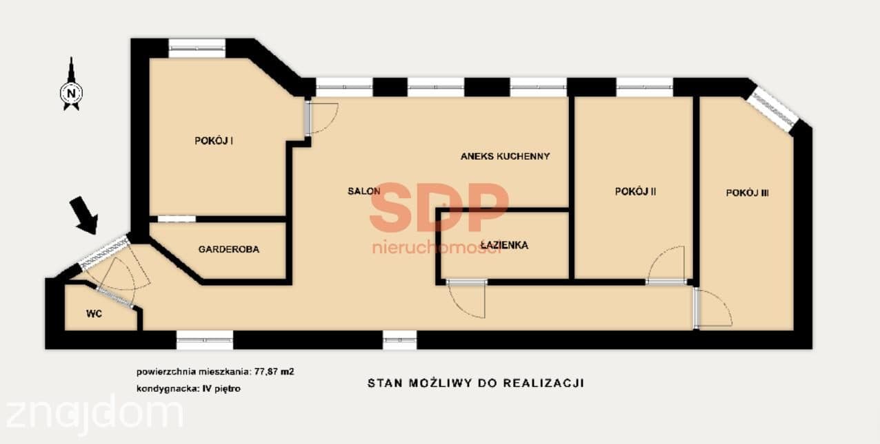 78 m² – 3 pokoje, potencjał na 2 mieszkania (blisko Parku Śledzia)! - zdjęcie 12
