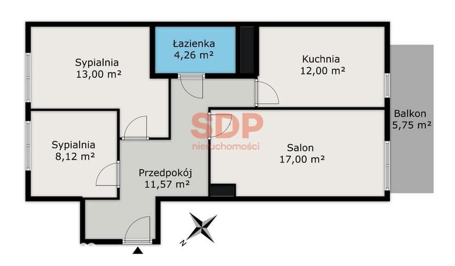 | 3-pokojowe mieszkanie z balkonem | dla rodziny | - zdjęcie 3