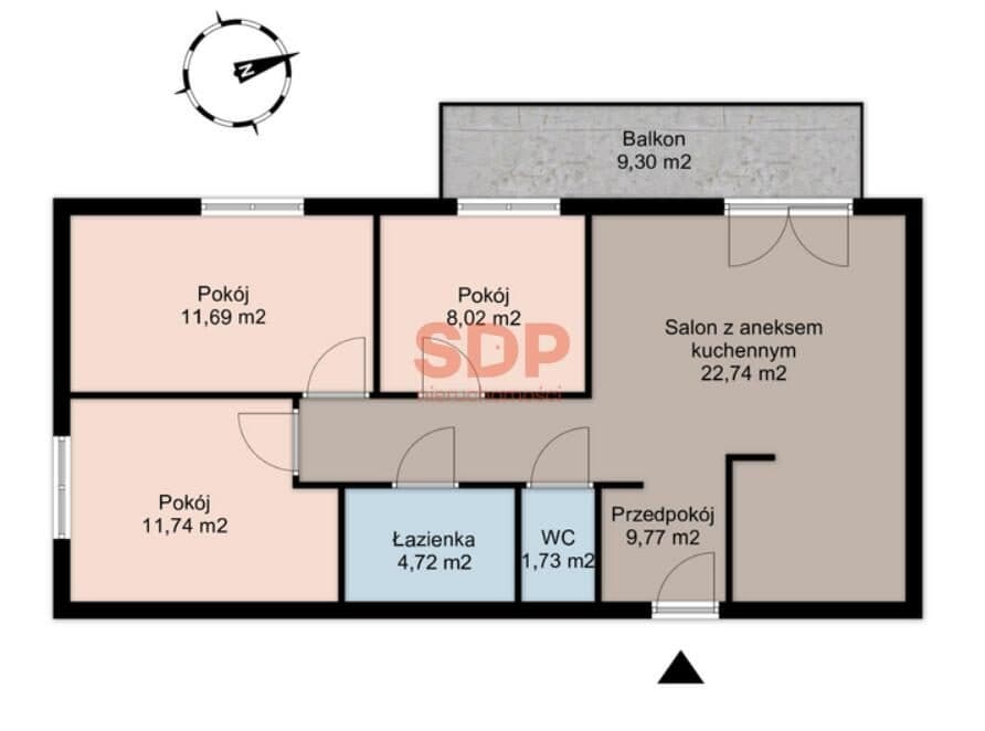 4 pokoje z balkonem – komfortowa przestrzeń dla rodziny 2+2 | 70 m2 - zdjęcie 5