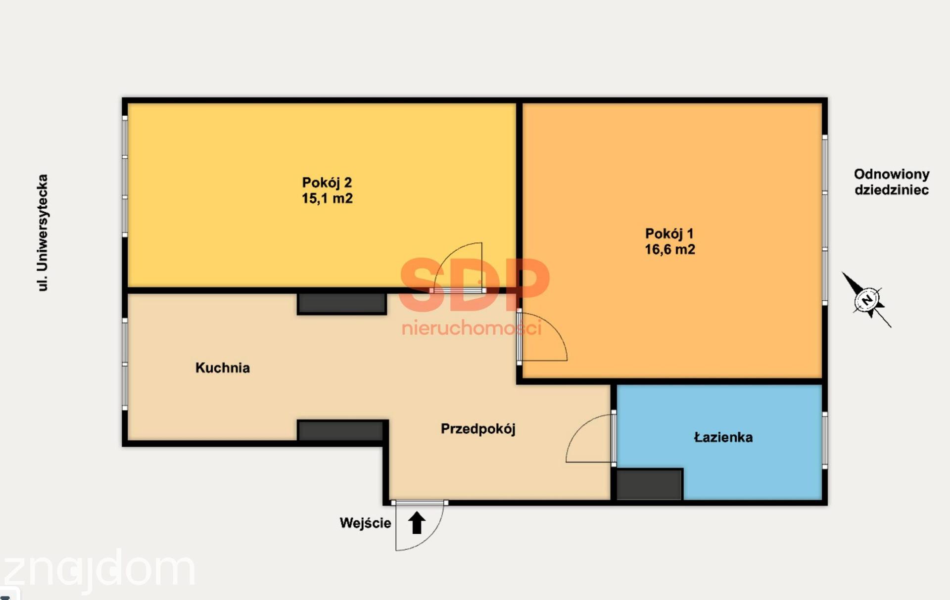 60,4 m2 | 2 duże pokoje na Śródmieściu | 1 piętro | Po rewitalizacji - zdjęcie 13