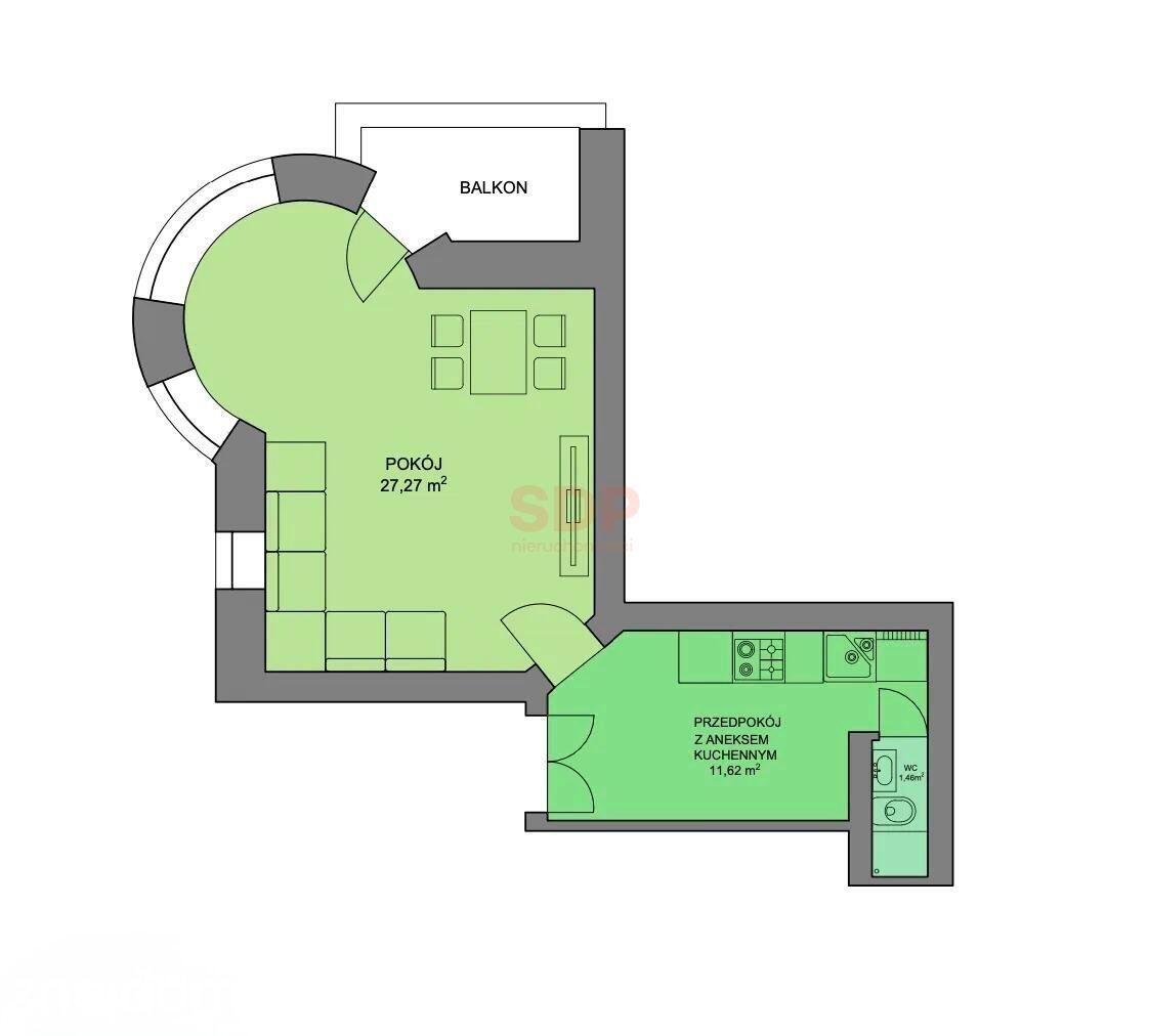 Duża kawalerka z balkonem | 40,35m2 | Krzycka - zdjęcie 6