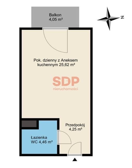 Kawalerka | 34,33 m2 | Swojczyce | Miejski spokój - zdjęcie 3