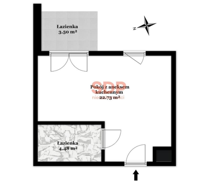 Apartament typu studio z balkonem na Starym Mieście - zdjęcie 2