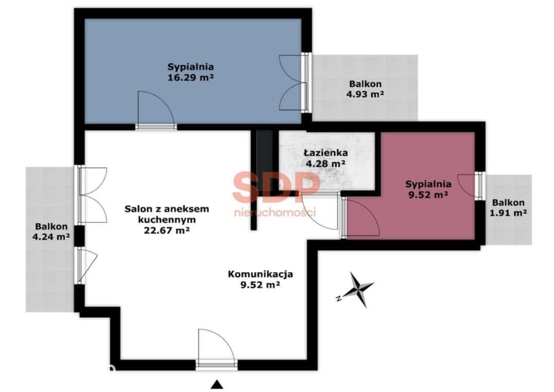 Atrakcyjne mieszkanie na południu Wrocławia - 3 pokoje i 3 balkony - zdjęcie 3