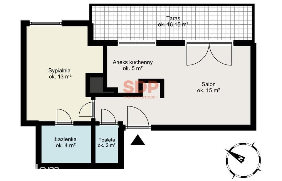 Dwa pokoje z tarasem w samym centrum - zdjęcie 9