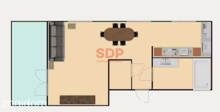 Duża kawalerka w apartamentowcu / cicha ulica/ Wyścigowa/ Krzyki - zdjęcie 2
