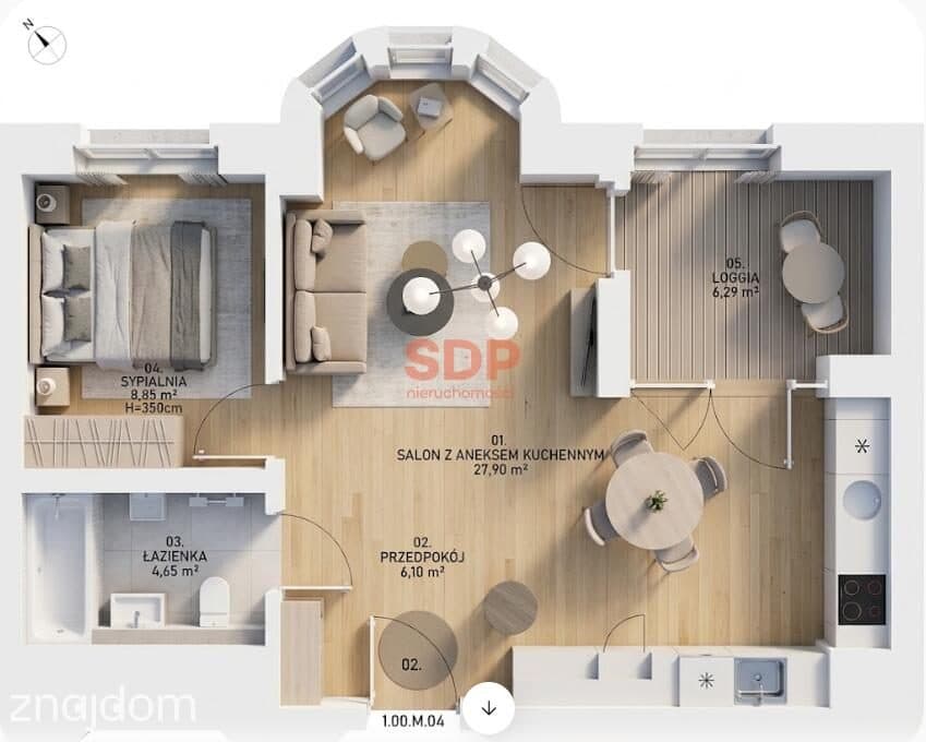Apartament z widokiem na wewnętrzny ogród - zdjęcie 3