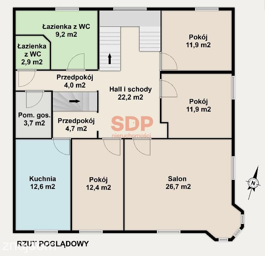 Przestrzeń, której nie znajdziesz w bloku|129,7 m2|Centrum|Kąty Wroc. - zdjęcie 5