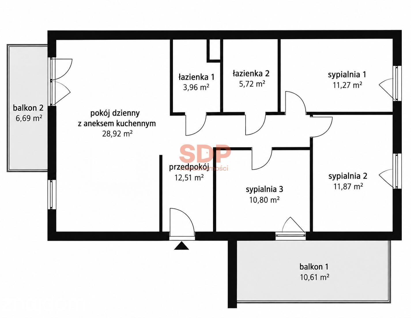 86,98 m² | 4 pokoje | 2 balkony | garaż | Centrum - zdjęcie 6