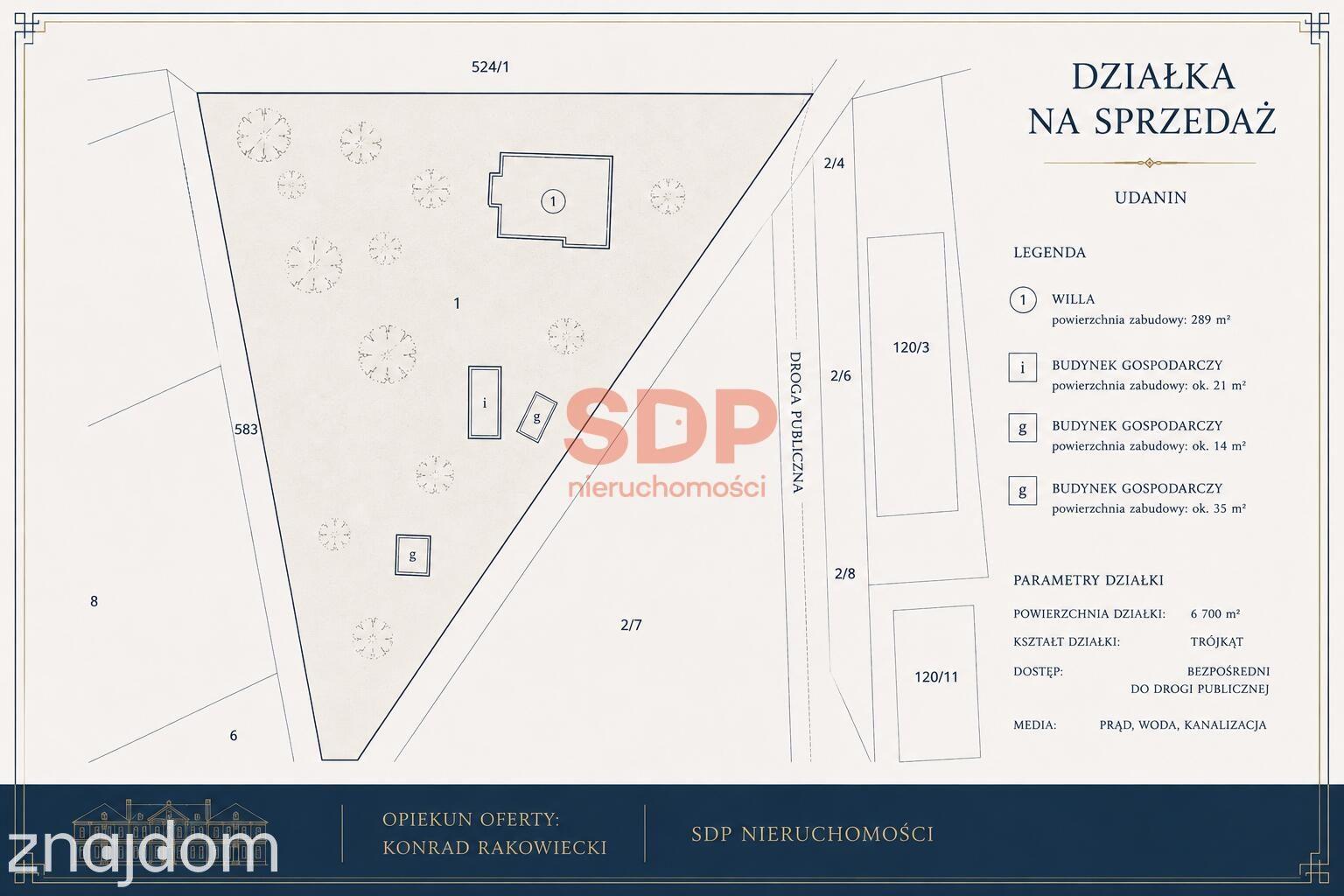 Działka z zabytkowym parkiem w Udaninie