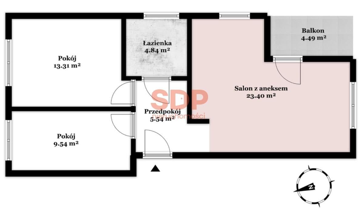 3 pokoje, balkon i miejsce postojowe | Blisko Bielan Wrocławskich