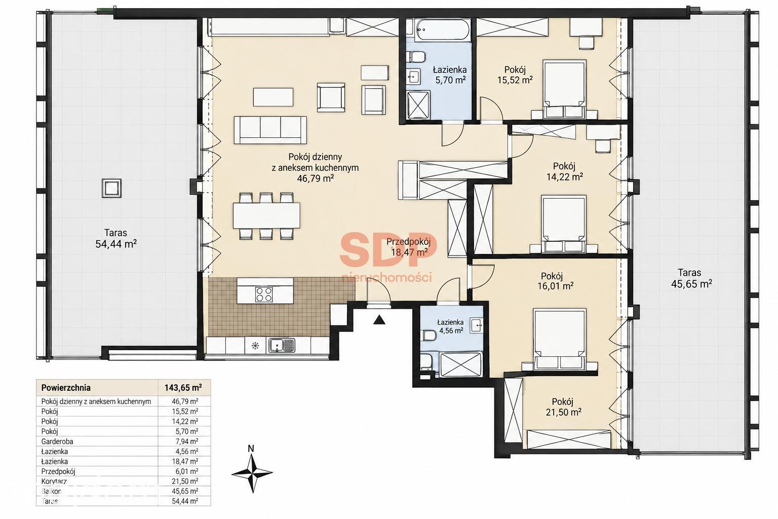 Luksusowy apartament 143 m² | 4 pokoje | 67 m² tarasów - zdjęcie 4