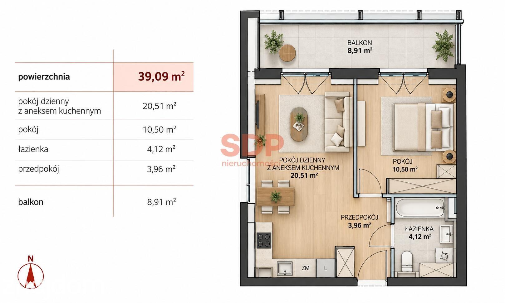 Eleganckie 2 pokoje z balkonem 8,91 m² | Stare Miasto - zdjęcie 4