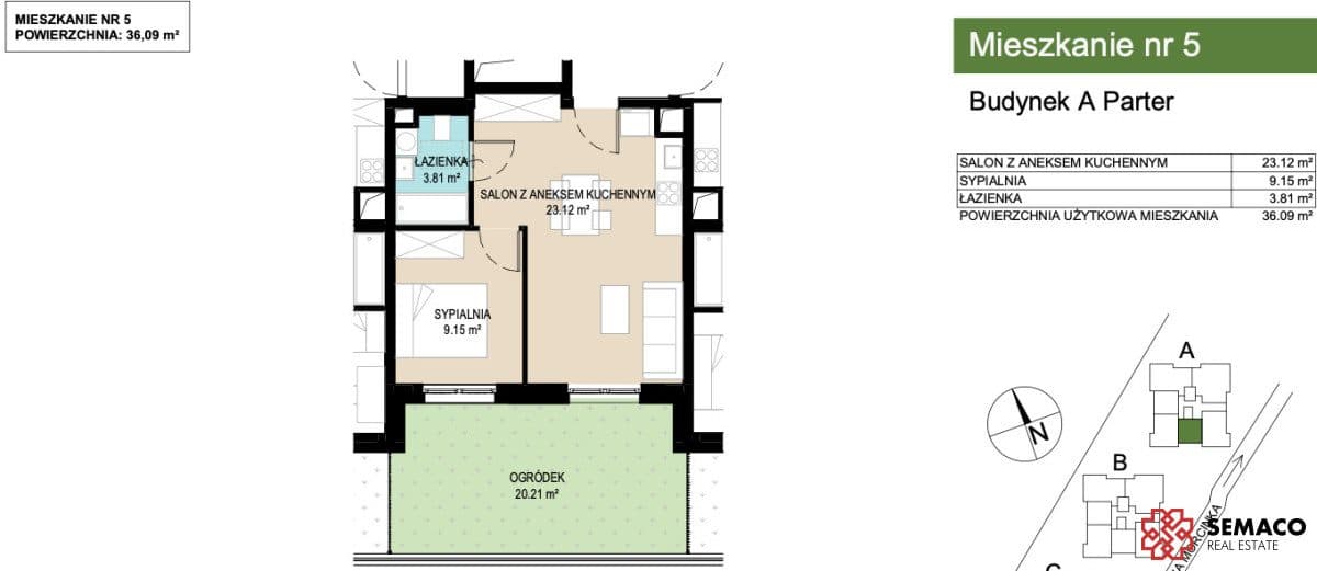 Nowe/2pok/36m2/Ogródek 20m2/Bez prowizji i PCC - zdjęcie 4