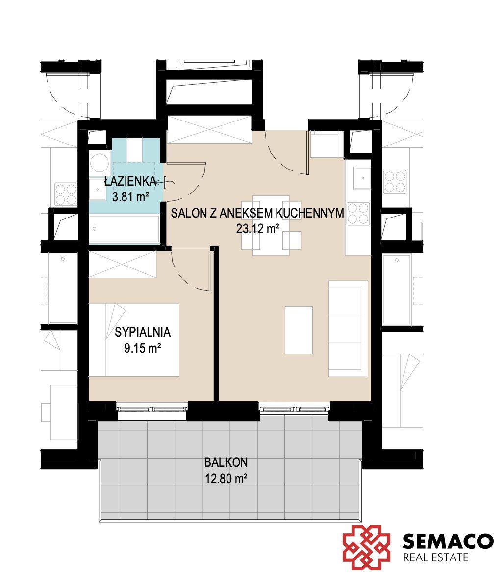 2 pokoje/Morcinka/ piękny balkon/południe/ bez PCC - zdjęcie 2