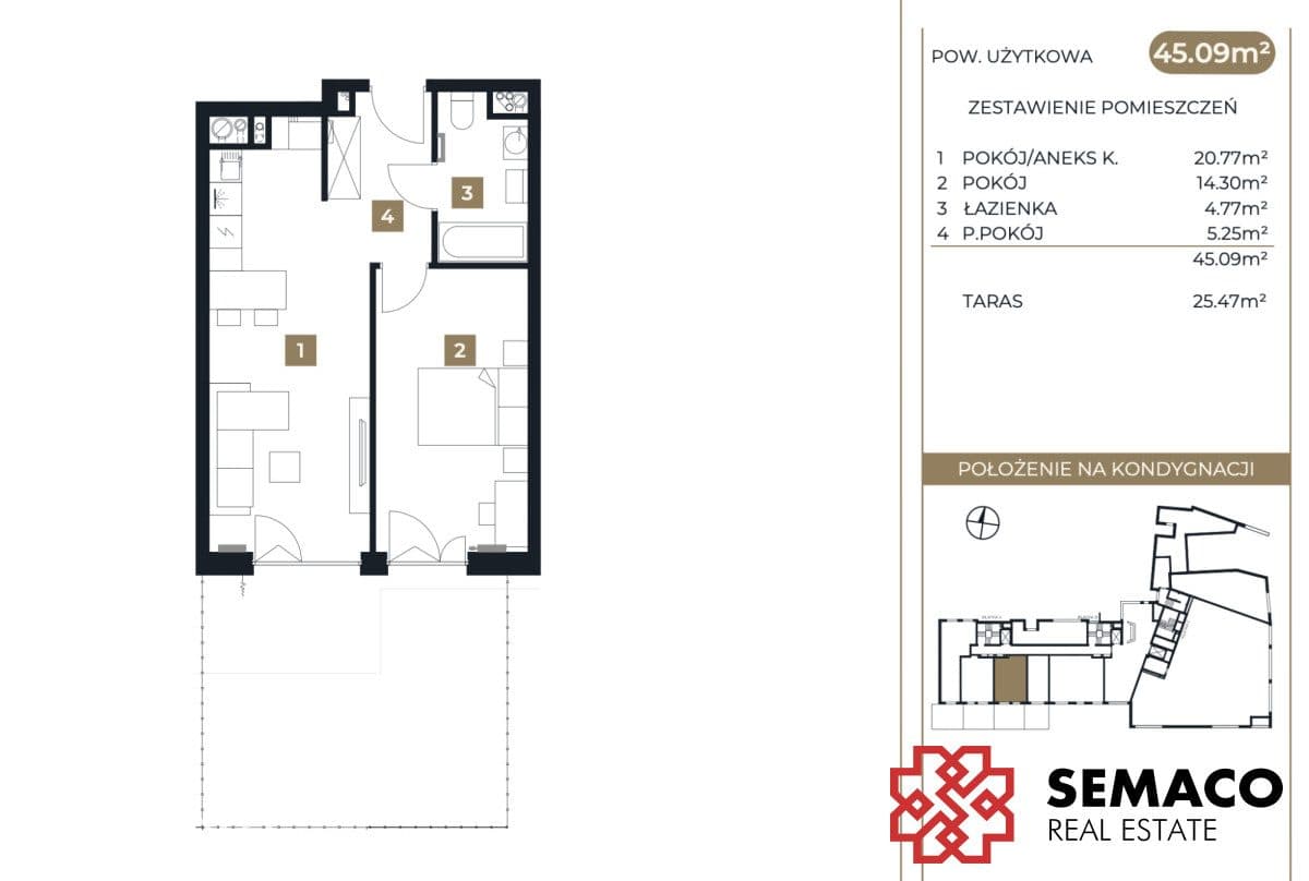 Przedsprzedaż/2pok/taras 25 m²/Grzegórzki/20/80 - zdjęcie 17