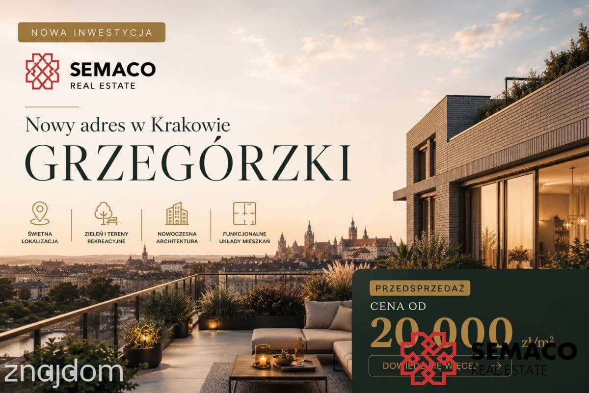 Przedsprzedaż/Grzegórzki/Bez PCC/Bez Prowizji/3pok