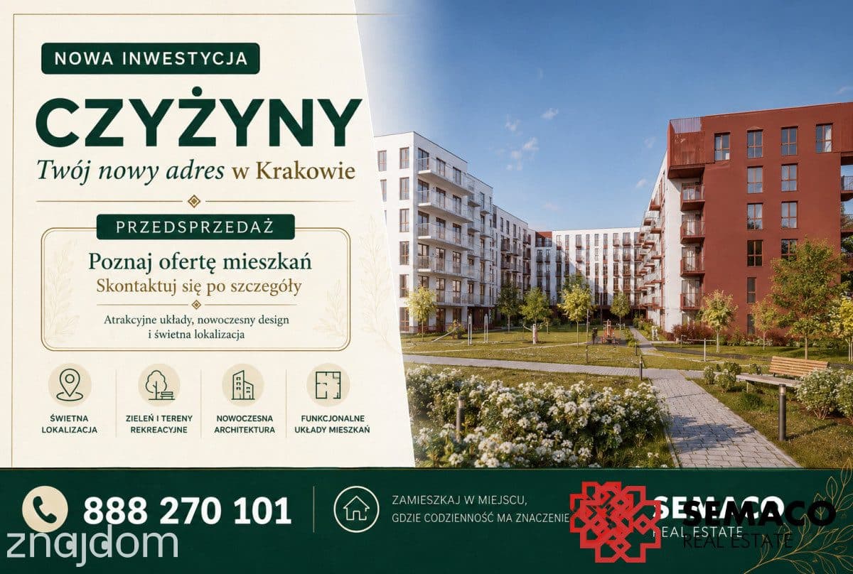 Przedsprzedaż| 3-pok mieszkanie| 62.85m²| Czyżyny