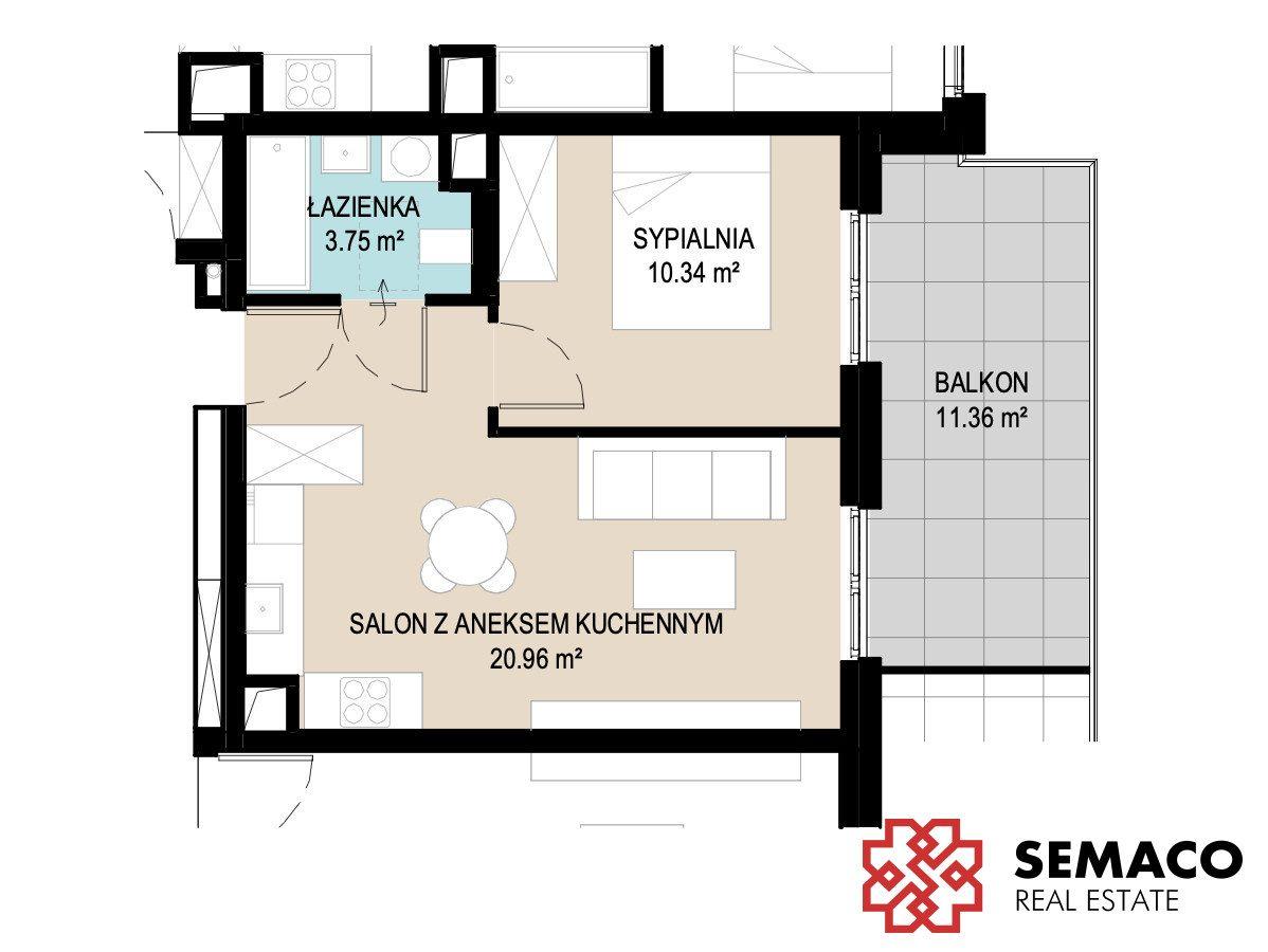 2 pokoje/Morcinka/ piękny balkon/południe/ bez PCC - zdjęcie 2