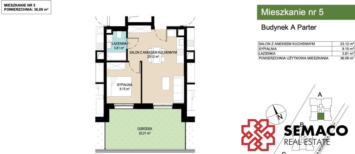Nowe/2pok/36m2/Ogródek 20m2/Bez prowizji i PCC - zdjęcie 4