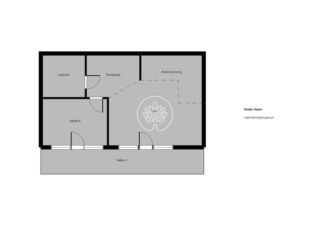 Dwupokojowy apartament w centrum miasta. - zdjęcie 20