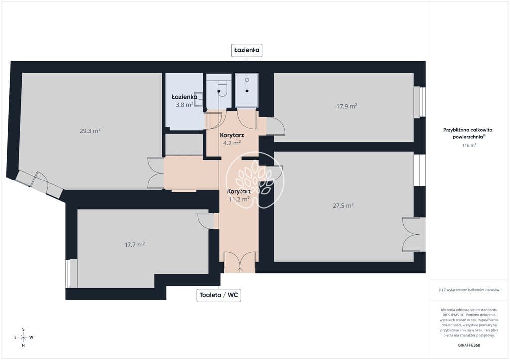 Warszawa Powiśle 115 m2 na biuro hostel mieszkanie - zdjęcie 6