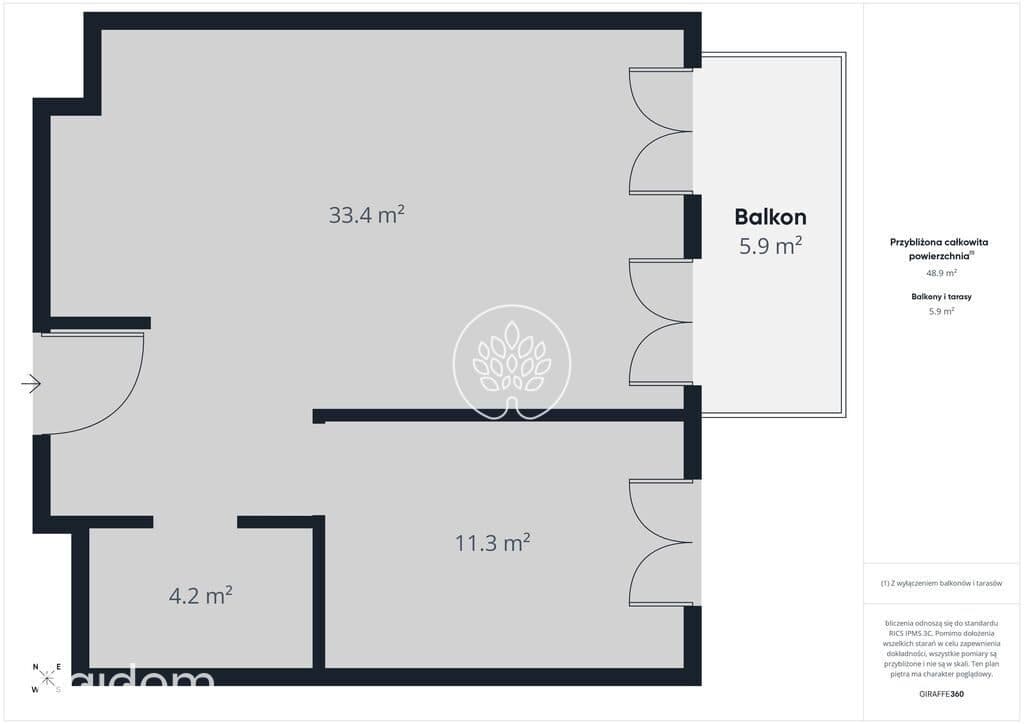 Apartament z widokiem na Brdę, 48m, 4pokoje, taras - zdjęcie 7