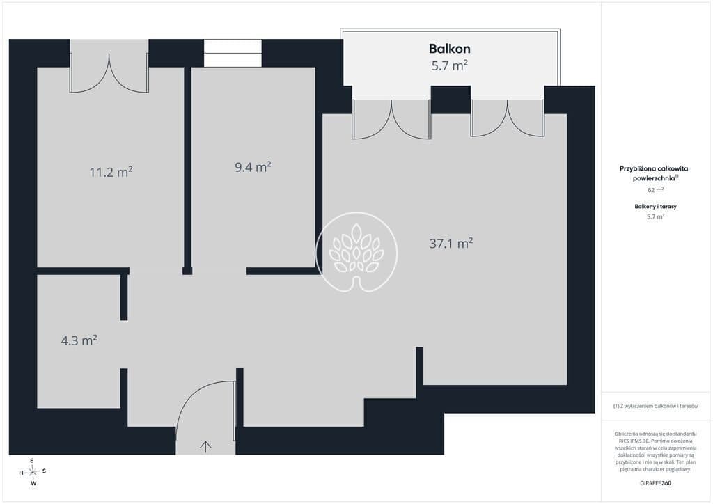 Apartament z widokiem na Brdę, 60m, 3/4 pokoje - zdjęcie 17