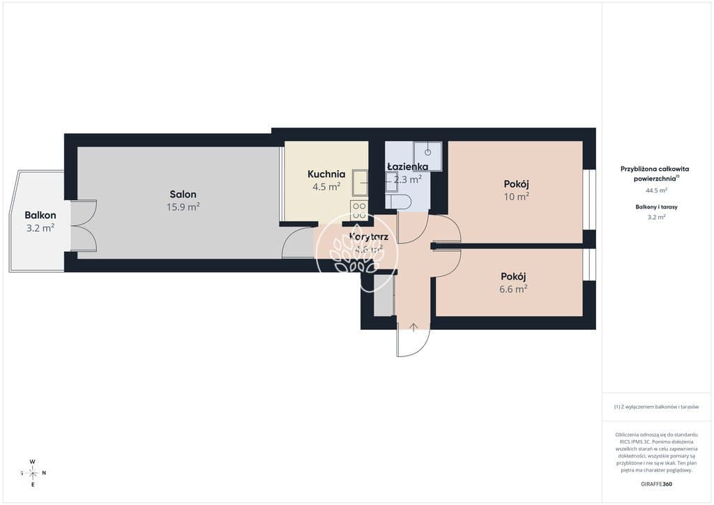Bielawki 45m² 3 pokoje z balkonem 399k - zdjęcie 9
