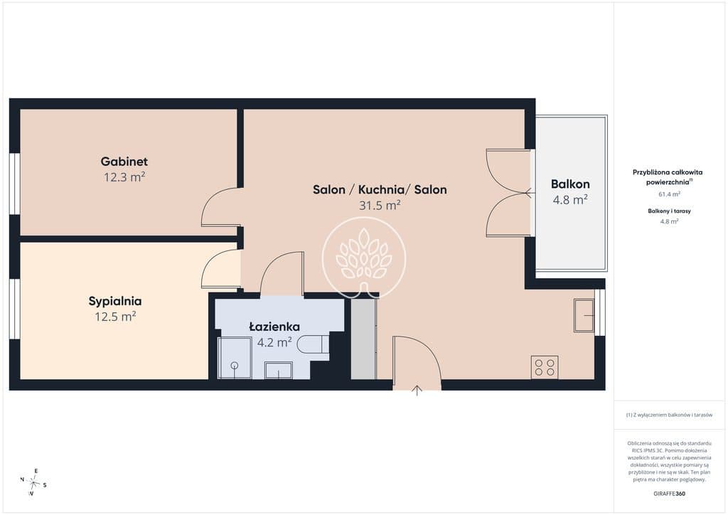 Bartodzieje 61m² 3 pokoje ostatnie piętro parking - zdjęcie 12