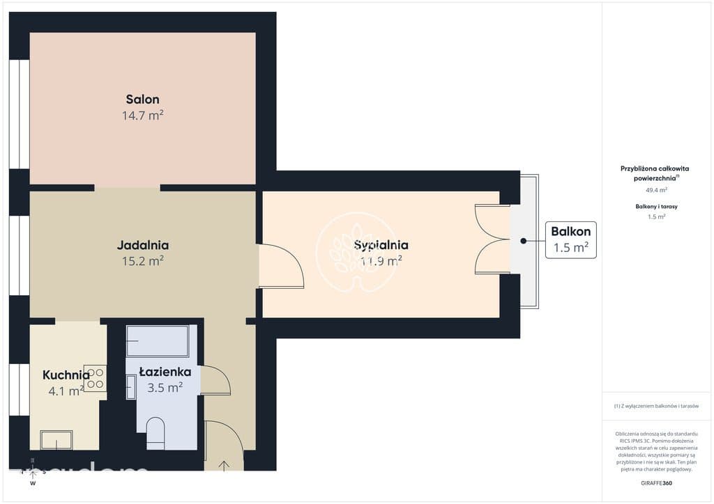 Klimatyczne 3 pokoje | 49,37 m² | ul. Rusa - zdjęcie 16