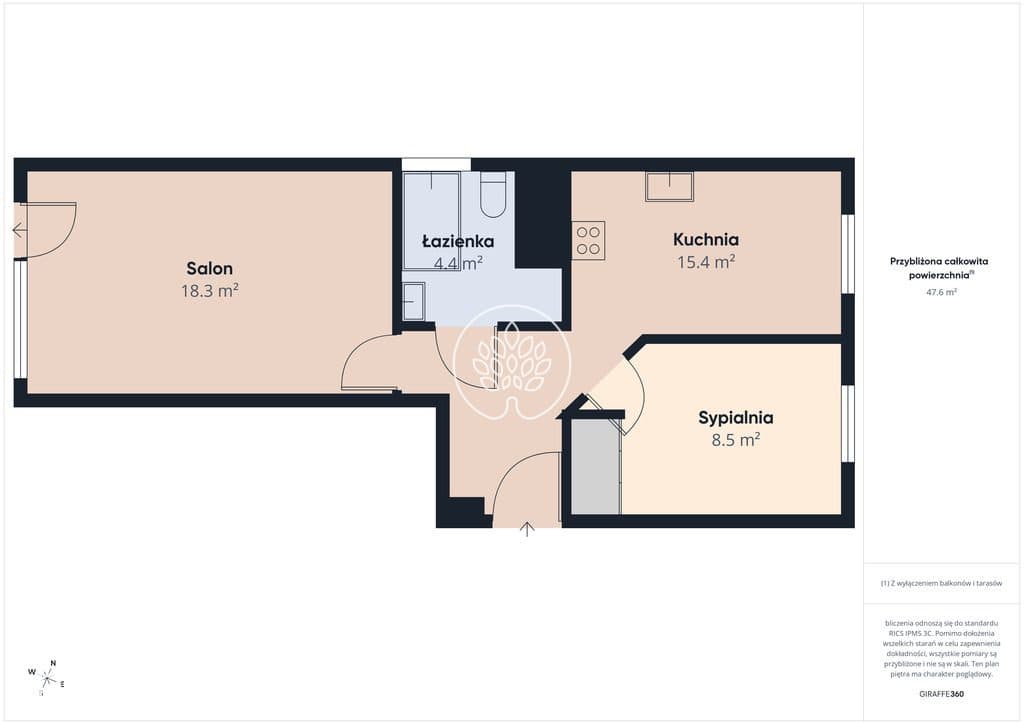 2 pokoje z dużym balkonem | 48,14 m² | ul.Dojazd - zdjęcie 13