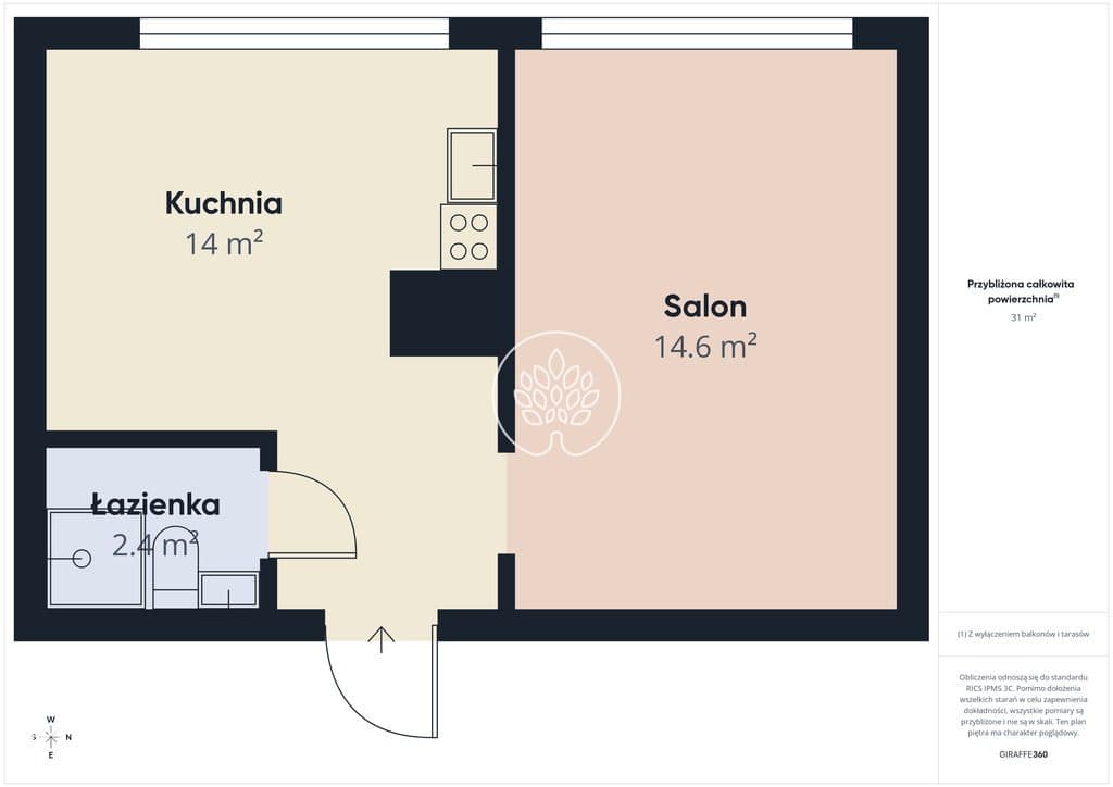 29 m² na Bartodziejach | 2 pokoje | Klimatyzacja - zdjęcie 9