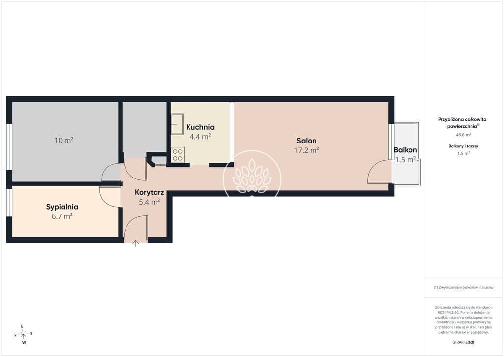 Gajowa | 3 pokoje | 44,60 m² | balkon - zdjęcie 7